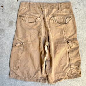 Vintage Y2K OTB Men’s Tan Baggy Loose Skater Cargo Shorts 30